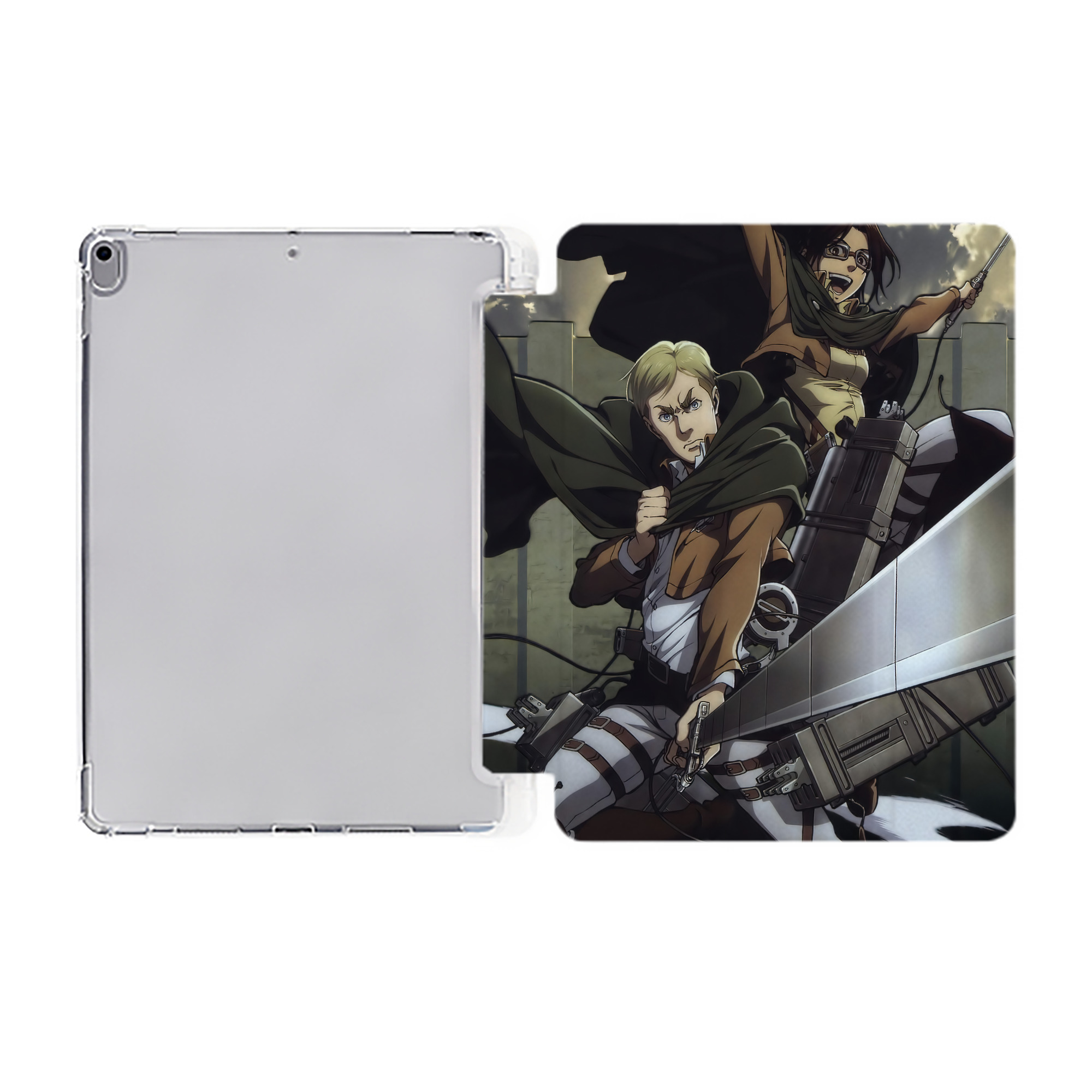 （画像用） 進撃の巨人 Attack on Titan IPad ケース ペン収納付き 三つ折りスタンド PUレザー×シリコン 対応機種9.5/10.5/10.9インチ